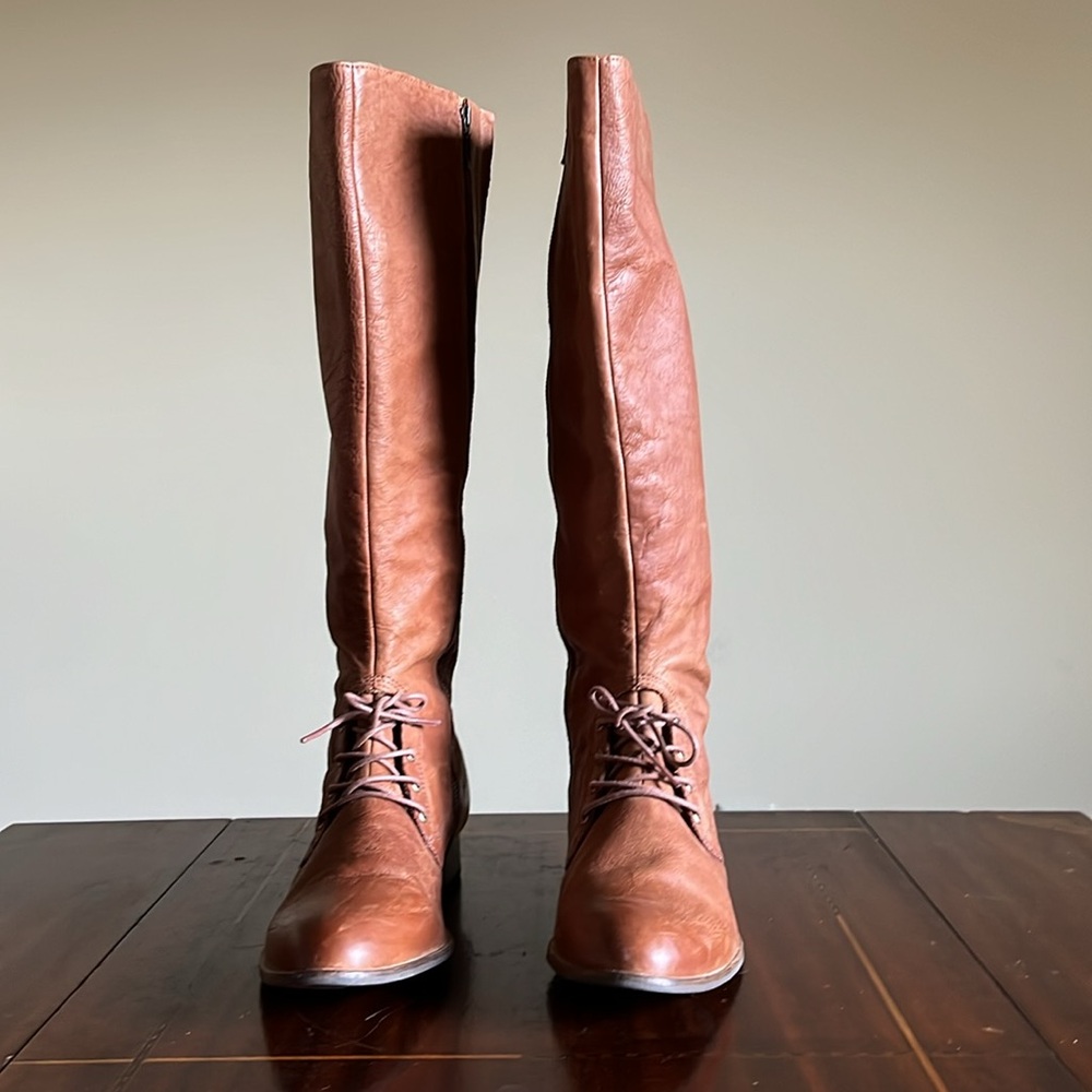 Almost New in Box - J. SHOES - Chariot Knee High Boots in Cognac - Size 9 - Picture 5 of 11